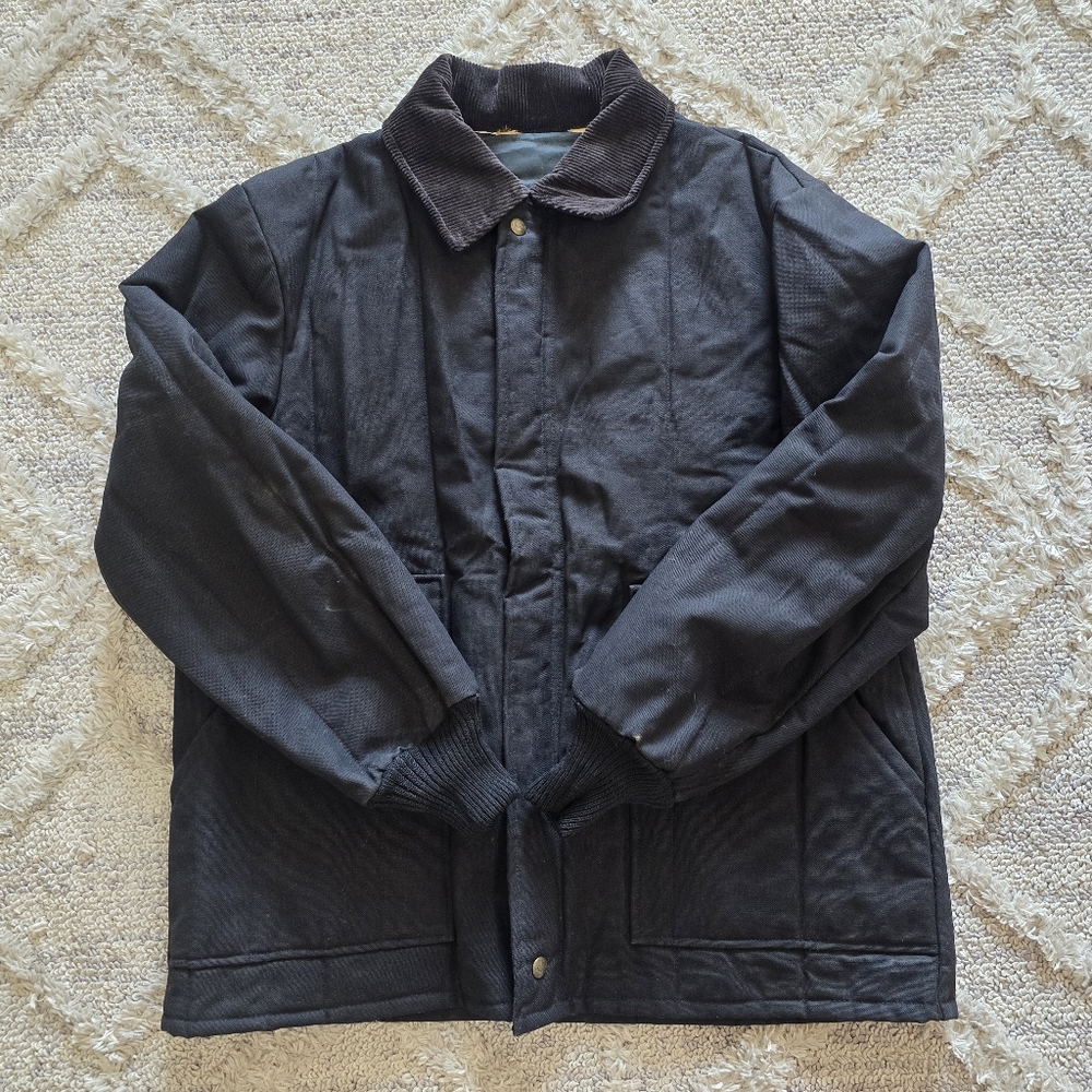Vintage Walls Men's Large Or XL Barn Chore Jacket Coat Black Blizzard Pruf